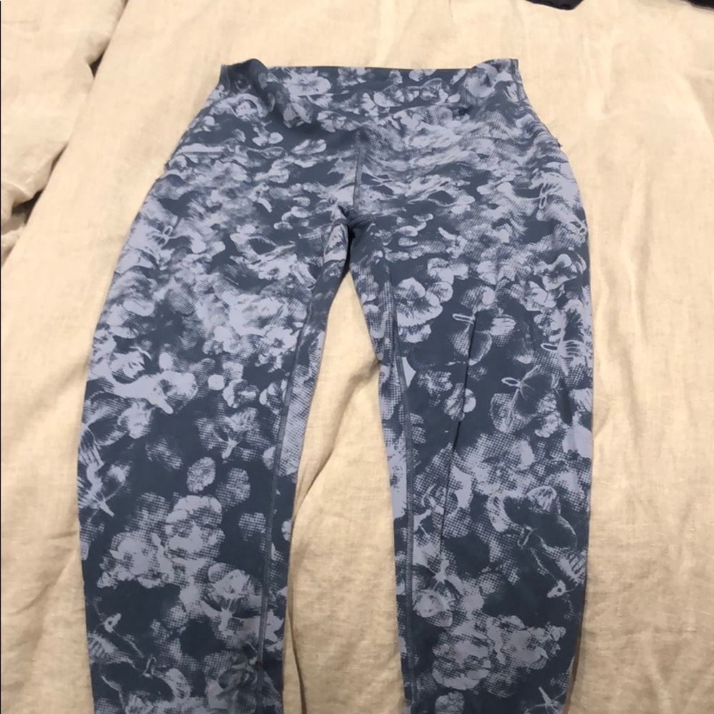 floral blue high waisted ivviva leggings